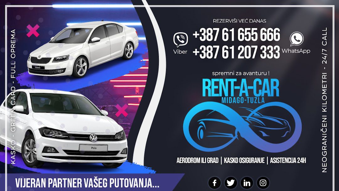  Rent a Car Aerodrom Tuzla & Sarajevo MIDAGO D.O.O